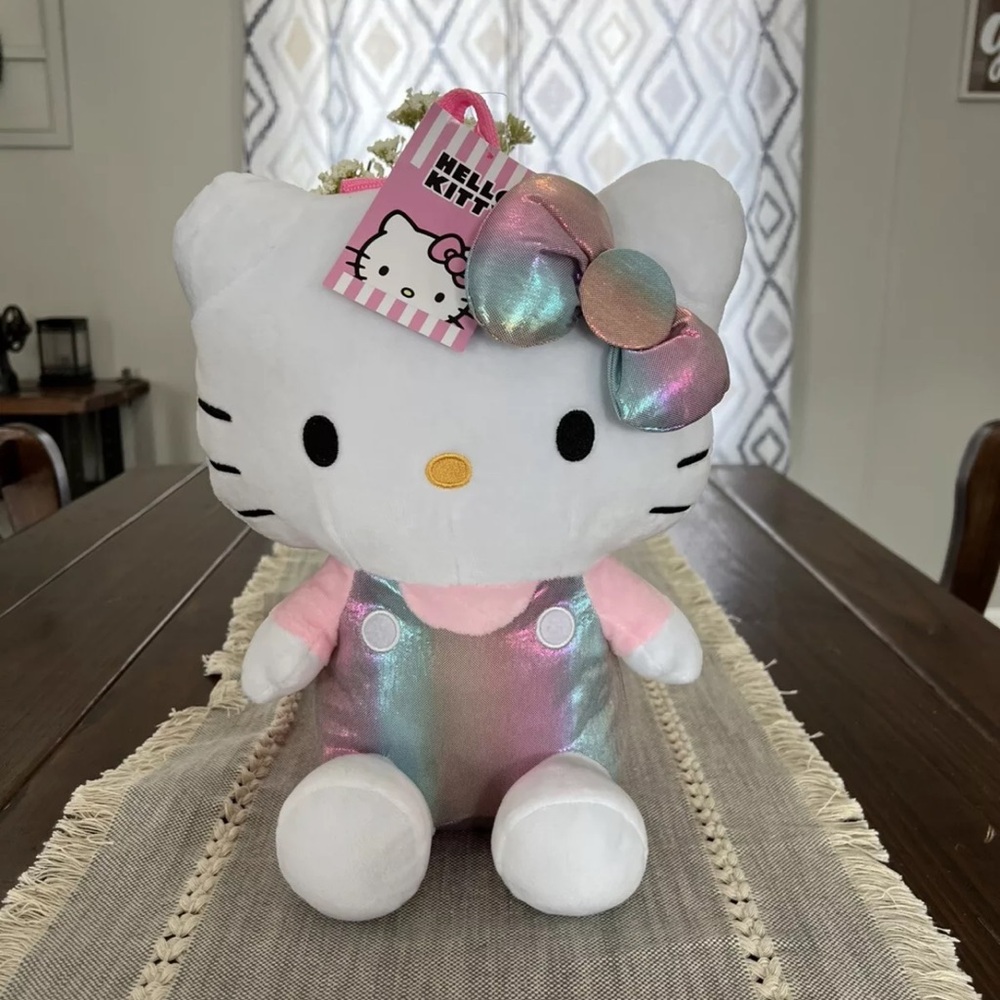 Hello Kitty Metallic Rainbow Plush  Backpack New